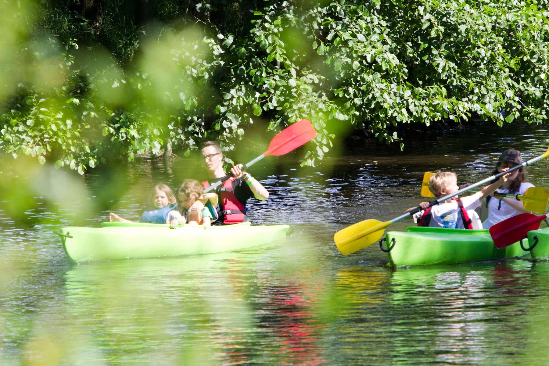 kayak en famille